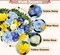 Artificial Cemetery Flowers for Grave Vase - Blue Rose, Daisy & Cosmos Silk Bouquet - 24" Large UV Resistant Memorial Flower Arrangement - Windproof Graveside Decor with Vase & Butterflies (1 Pack)